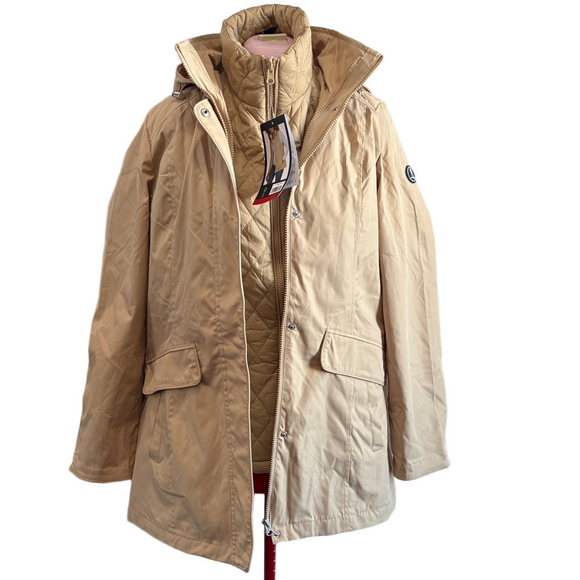 Lands' End Jackets & Blazers - Lands' End Beige 3 in 1 Ski & Snow Jacket
